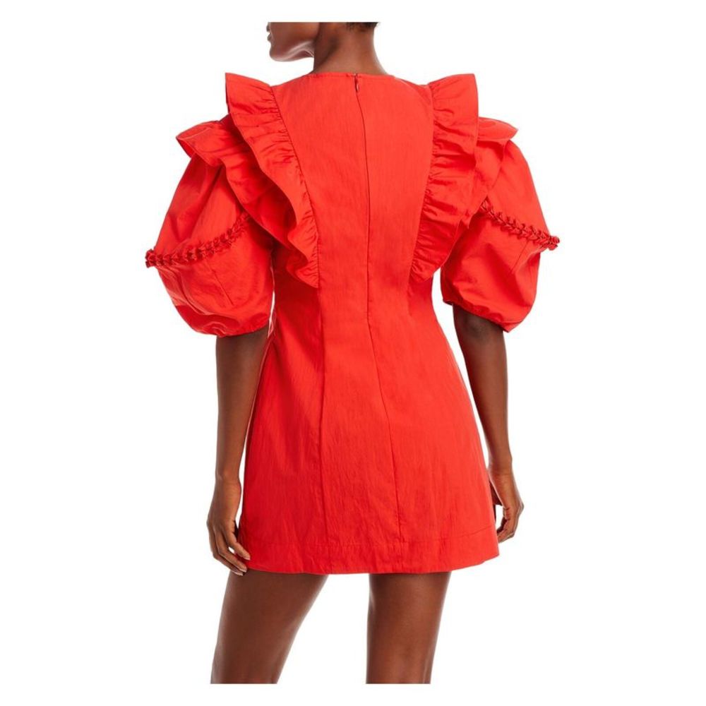 RHODE Red Ruffle Mini Dress - Picture 2 of 3